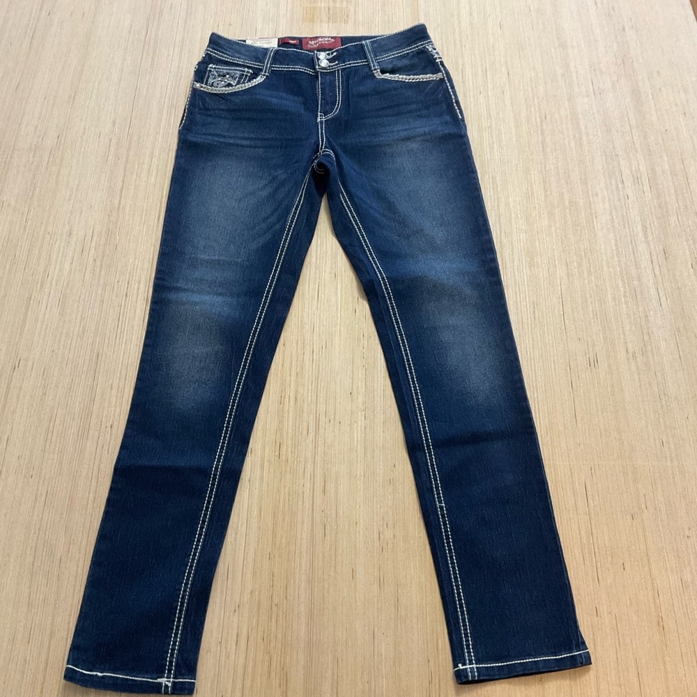 Juniors Arizona Jeans Skinny Blue Pants Size 16 Reg (28 Waist) Brand New